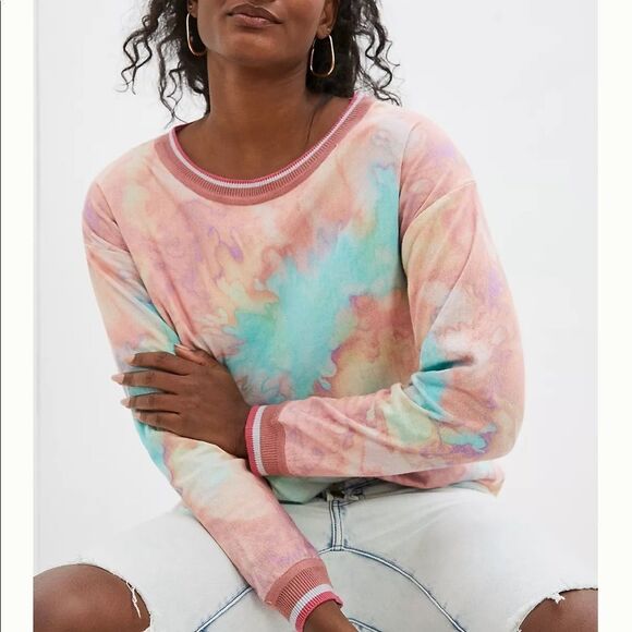 NWT Anthropologie Conditions Apply Pia Marble-Dyed Sweatshirt XS #086 - Picture 1 of 6